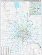 Minneapolis-St. Paul-Bloomington Metro Area Wall Map Premium Style